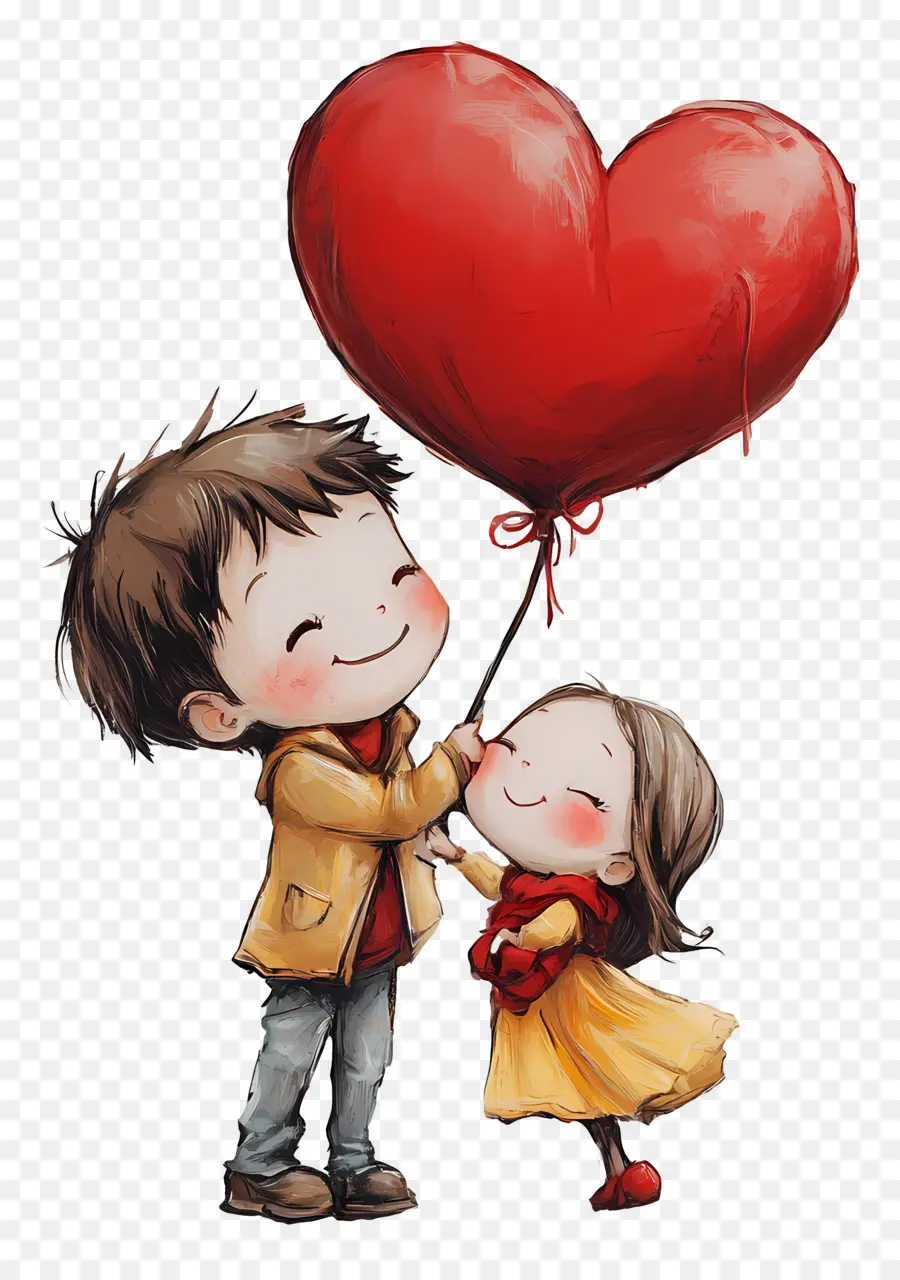 Lindo Amor，Pareja Con Globos PNG