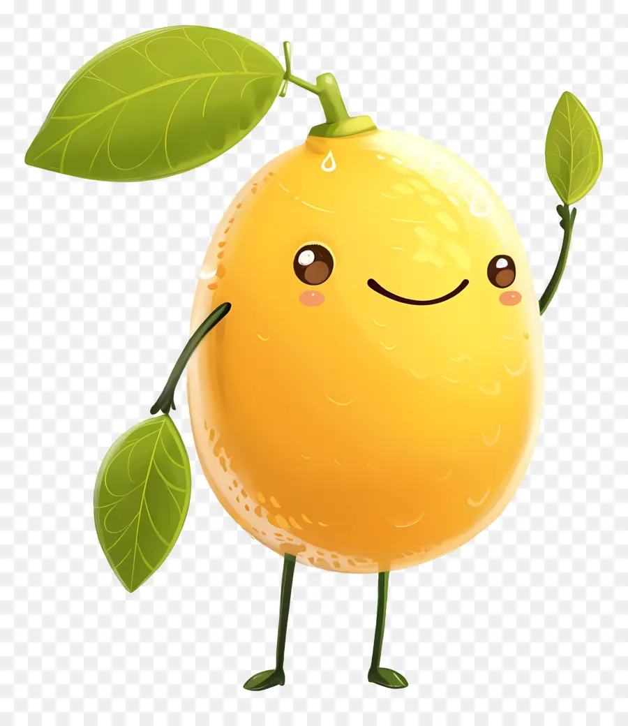 Limón Kawaii，Personaje De Limón Sonriente PNG