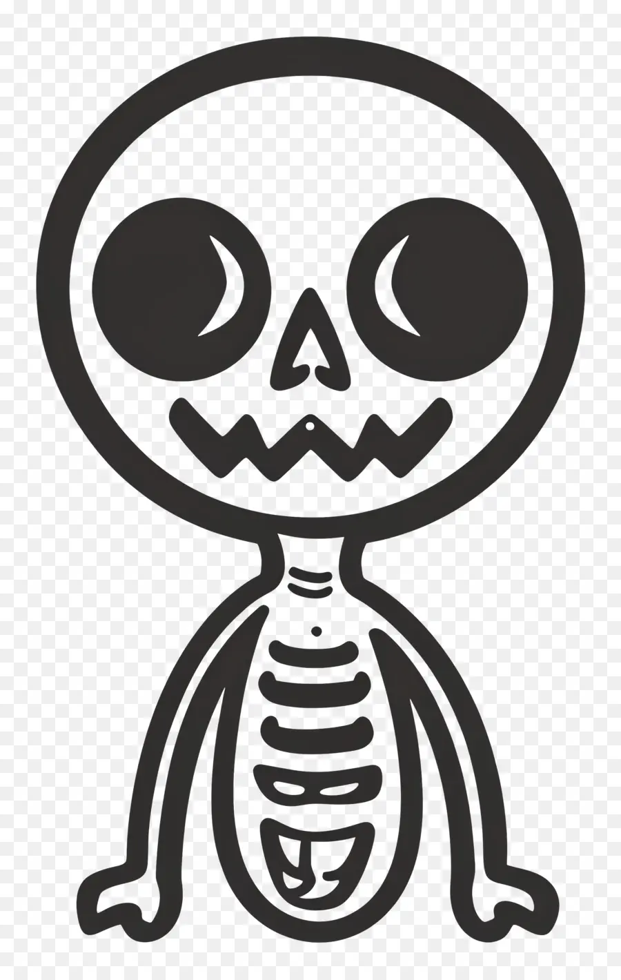 Alienígena Aterrador，Esqueleto De Dibujos Animados PNG