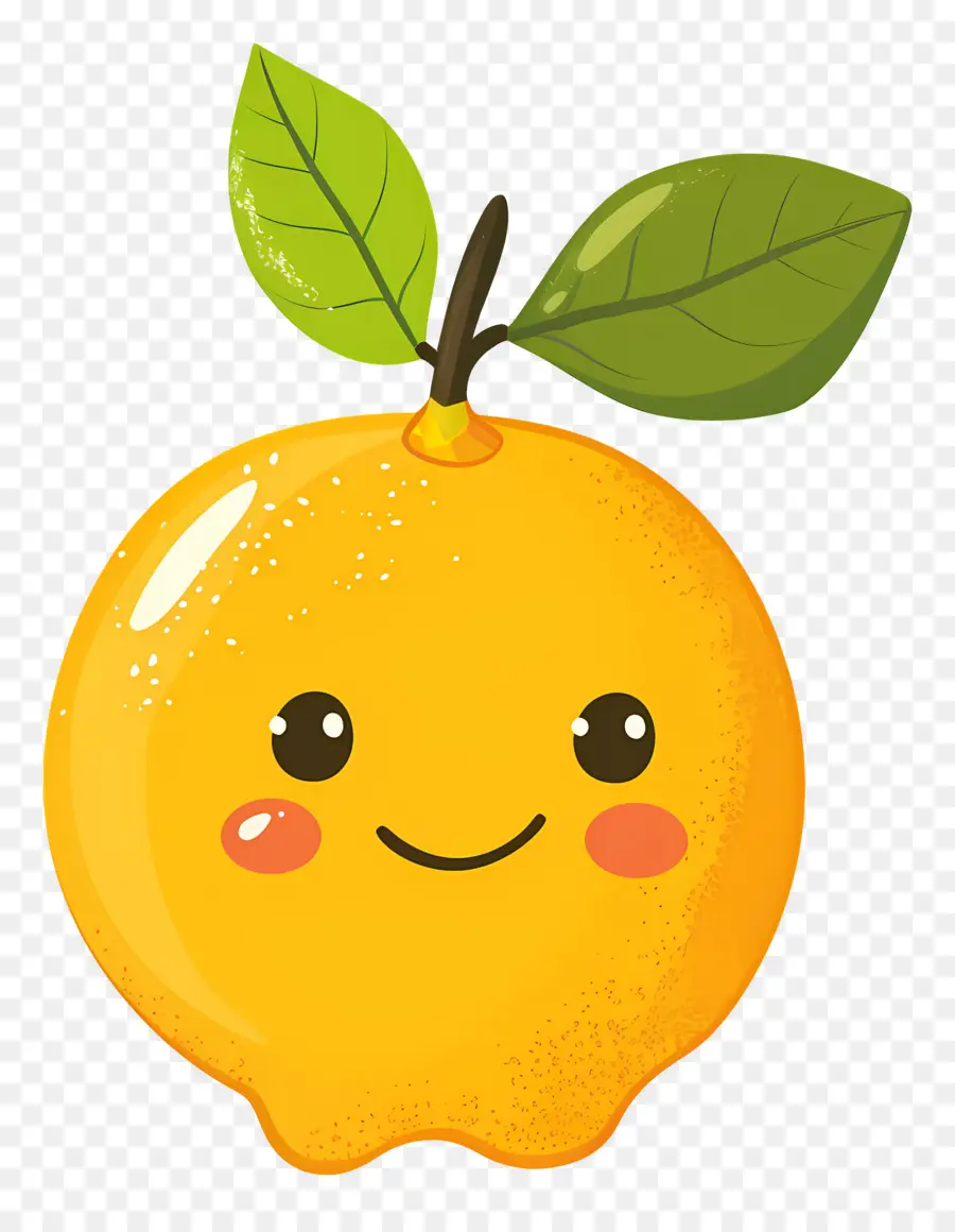 Limón Kawaii，Naranja Feliz PNG