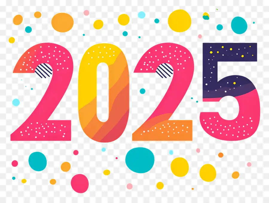 2025 Año Nuevo，Colorido 2025 PNG