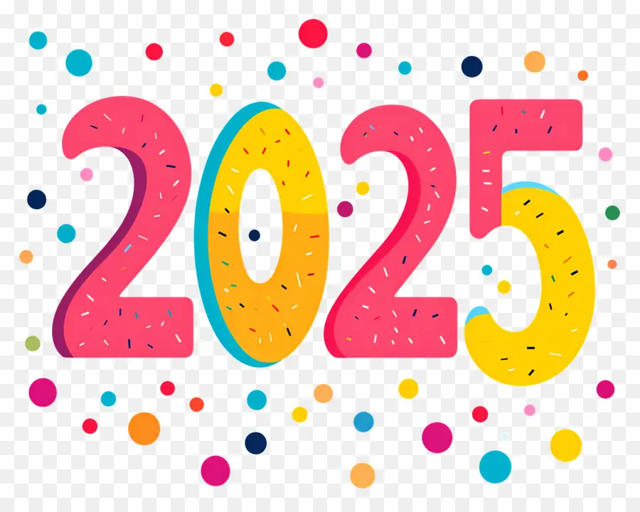 2025 Año Nuevo，Colorido 2025 PNG