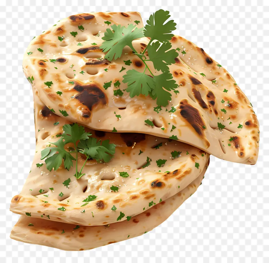 Pan Naan，Pan Plano Con Hierbas PNG