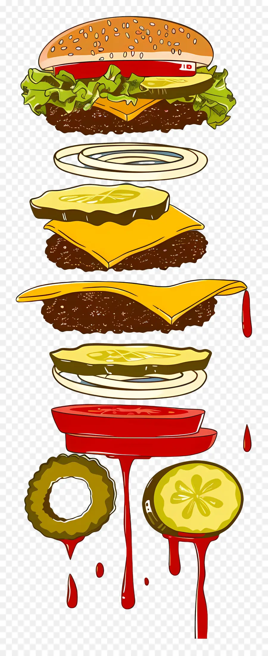 Hamburguesa Flotante，Capas De Hamburguesa PNG