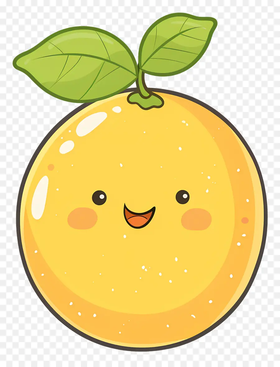 Limón Kawaii，Naranja Feliz PNG