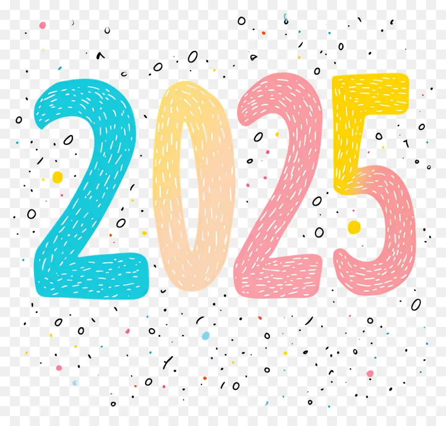 2025 Año Nuevo，Colorido 2025 PNG