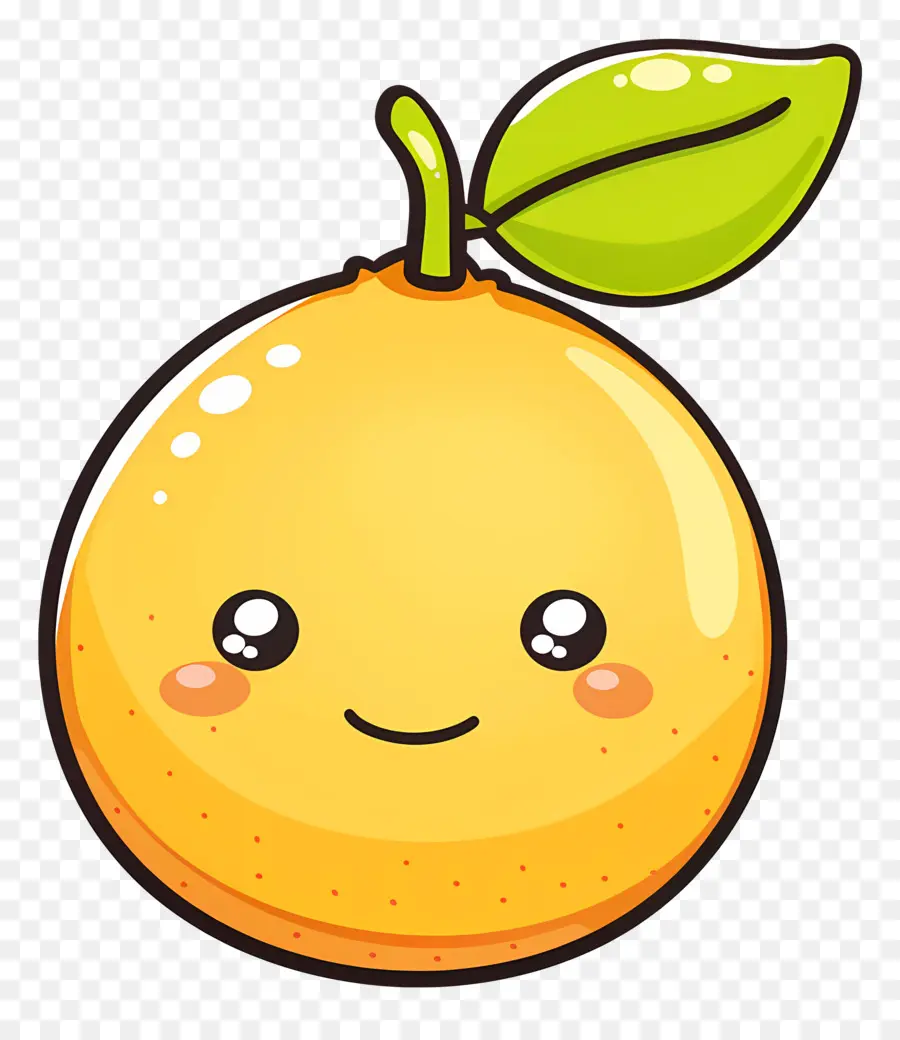 Limón Kawaii，Naranja Feliz PNG