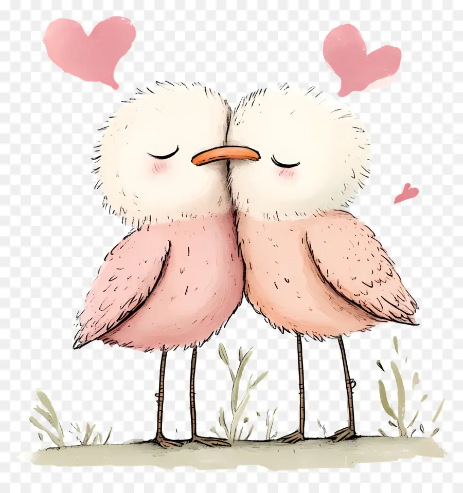 Lindo Amor，Aves Con Corazones PNG