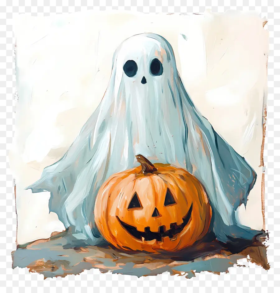 Calabaza Fantasma，Fantasma Con Calabaza PNG