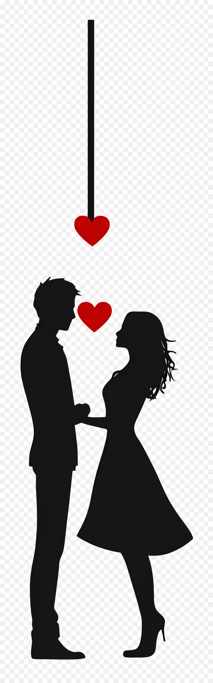 Amor Colgante，Pareja Silueta PNG