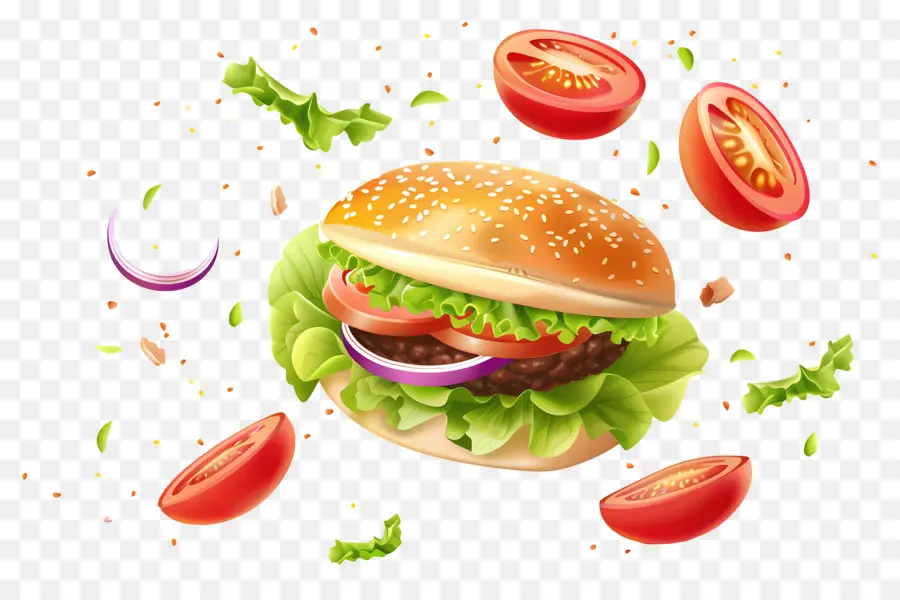 Hamburguesa Flotante，Hamburguesa Dinámica PNG