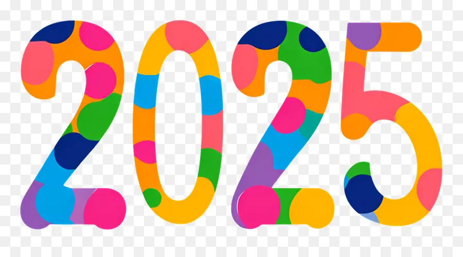 2025 Año Nuevo，Colorido 2025 PNG