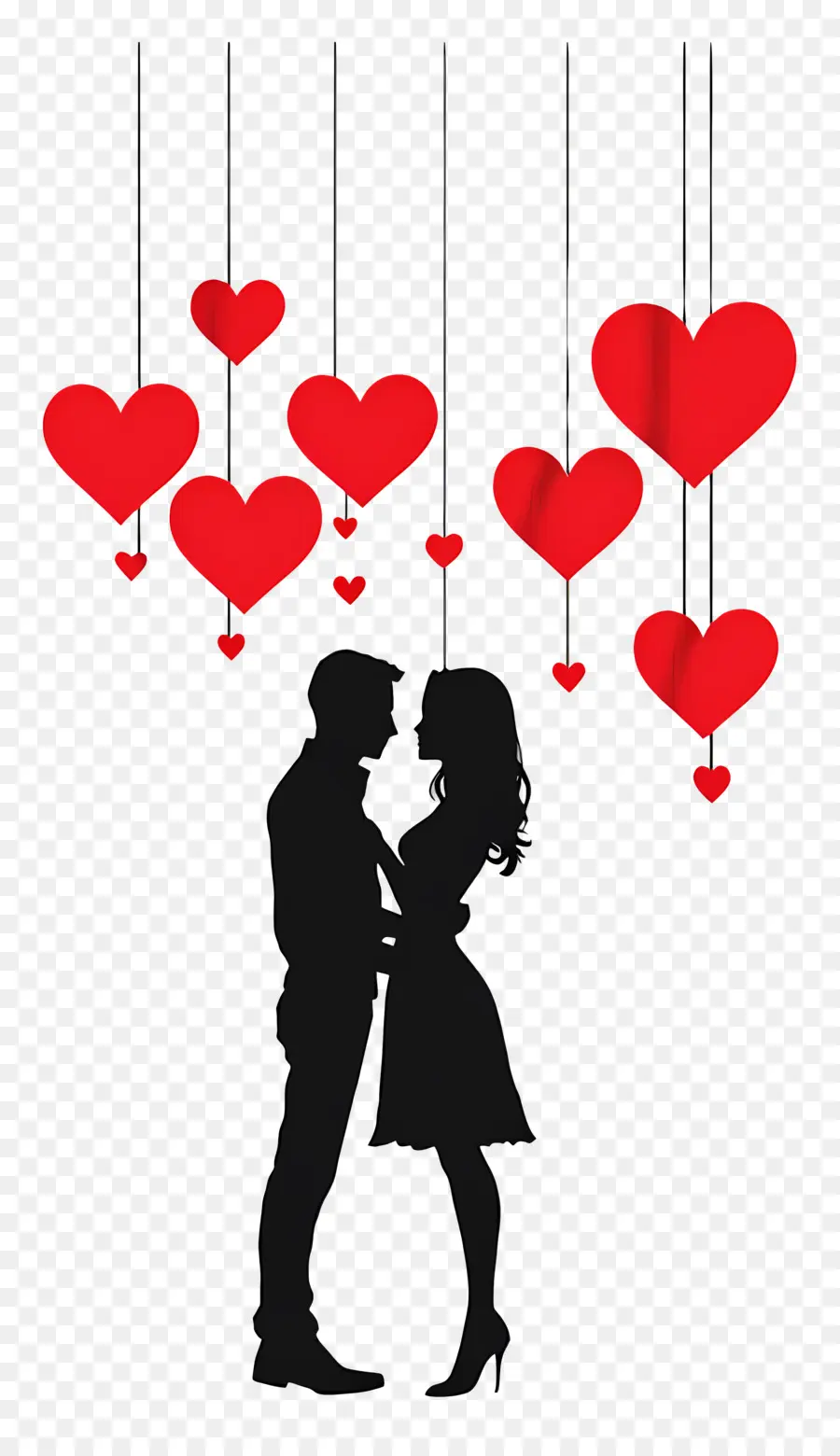 Amor Colgante，Pareja Con Corazones PNG