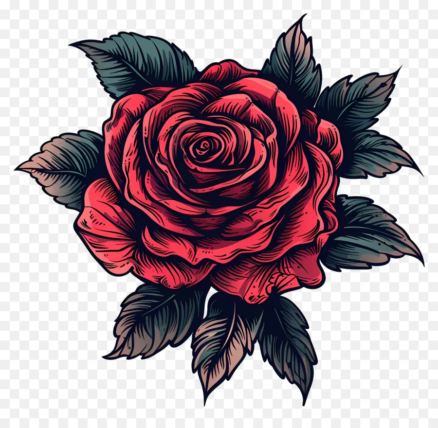 Rosa Roja，Hojas PNG