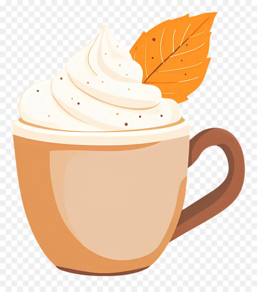 Café De Otoño，Taza Con Crema Batida PNG