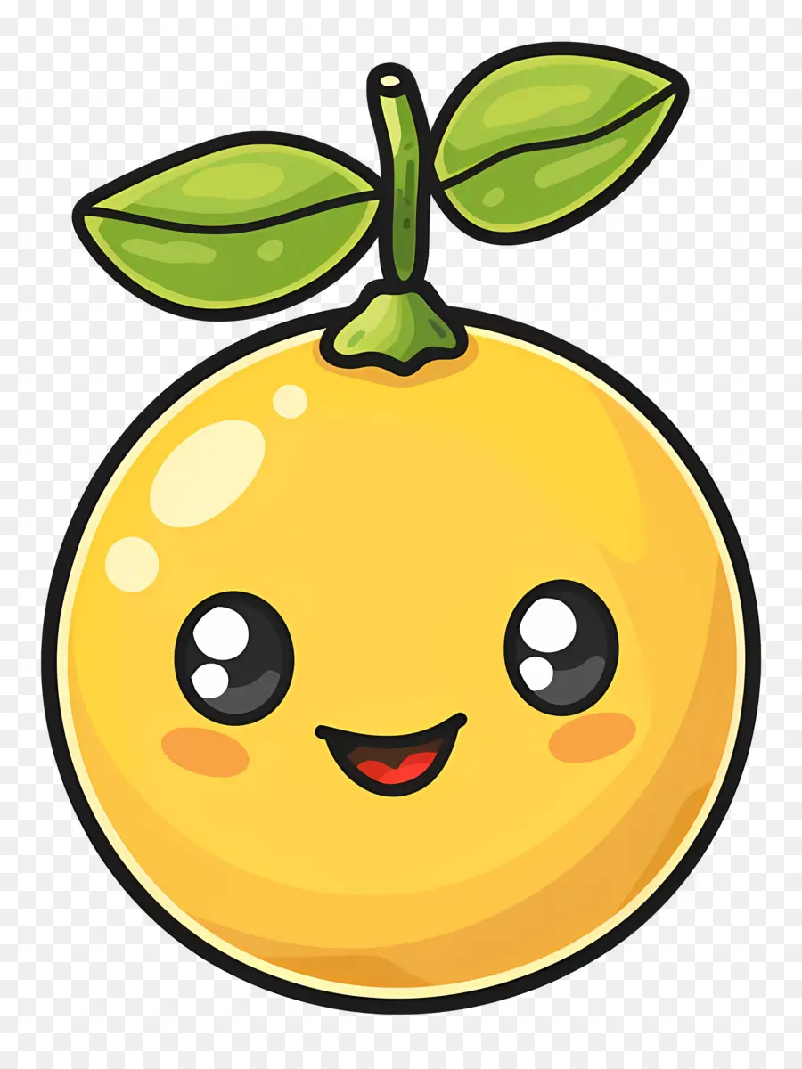 Limón Kawaii，Naranja Feliz PNG