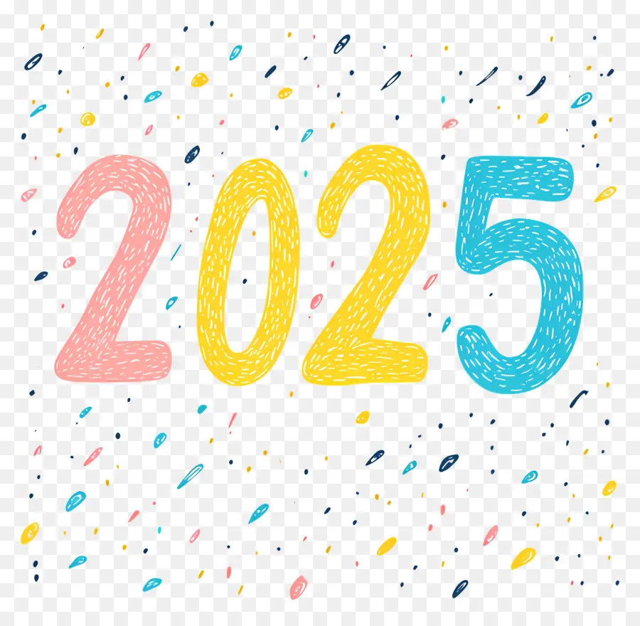 2025 Año Nuevo，Colorido 2025 PNG