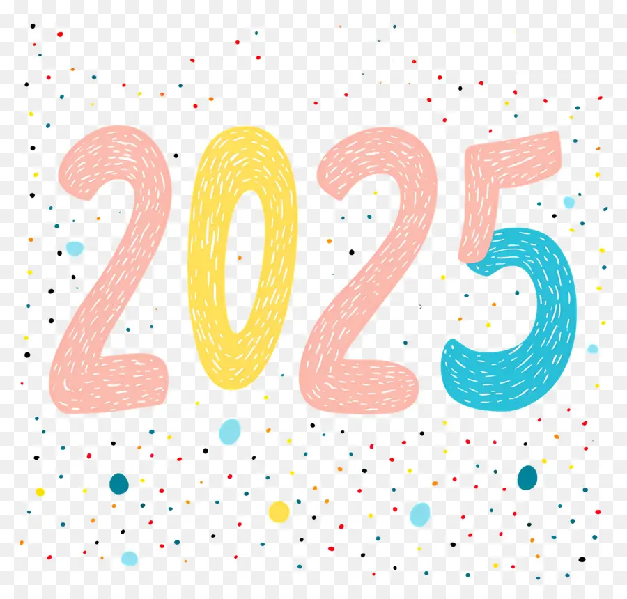 2025 Año Nuevo，Colorido 2025 PNG