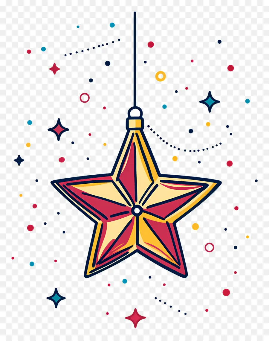 Estrella De Navidad，Adorno De Estrella Colorido PNG