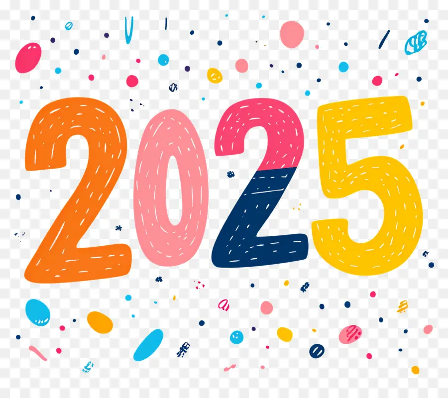 2025 Año Nuevo，Colorido 2025 PNG