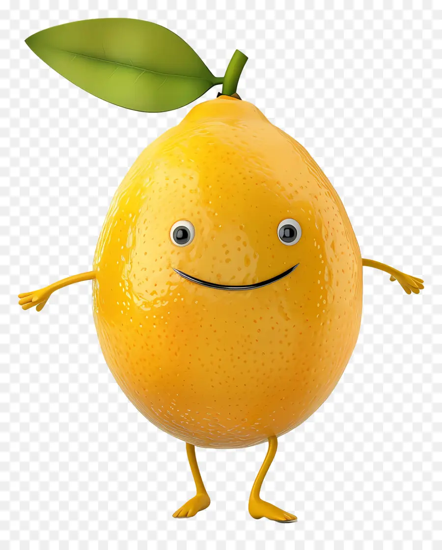 Limón Kawaii，Personaje De Limón Sonriente PNG