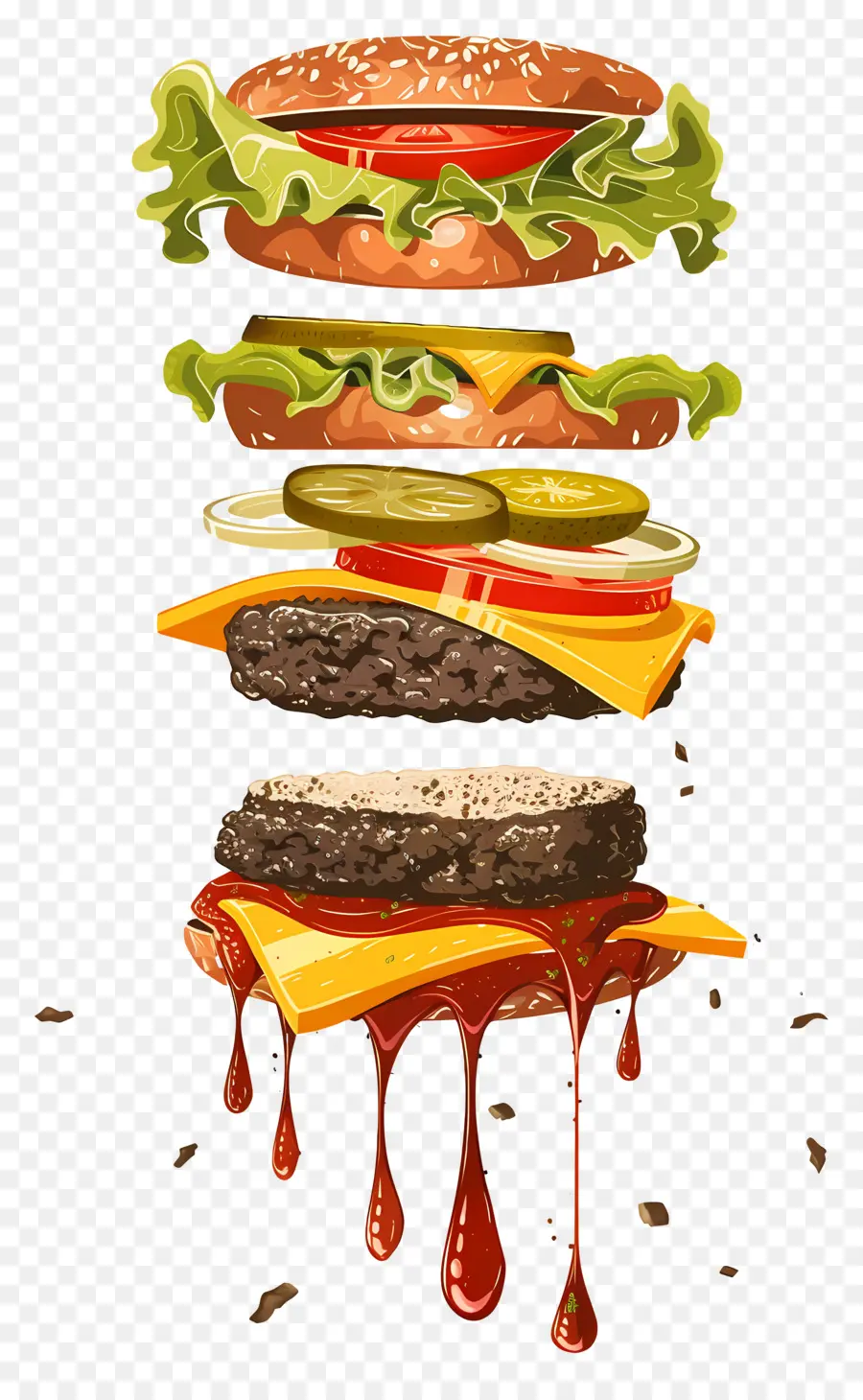 Hamburguesa Flotante，Capas De Hamburguesa PNG