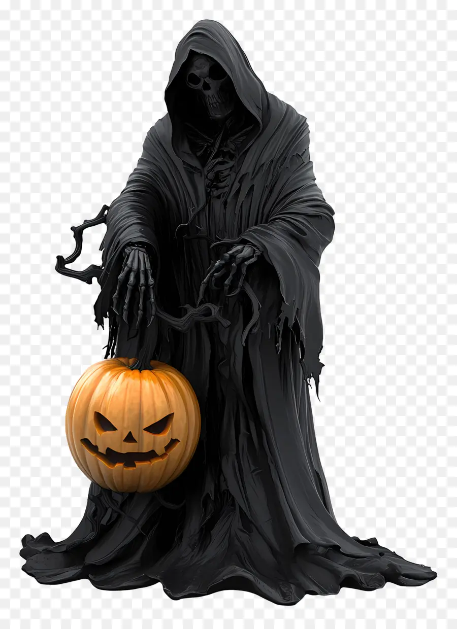 Segador，Figura Encapuchada Con Calabaza PNG