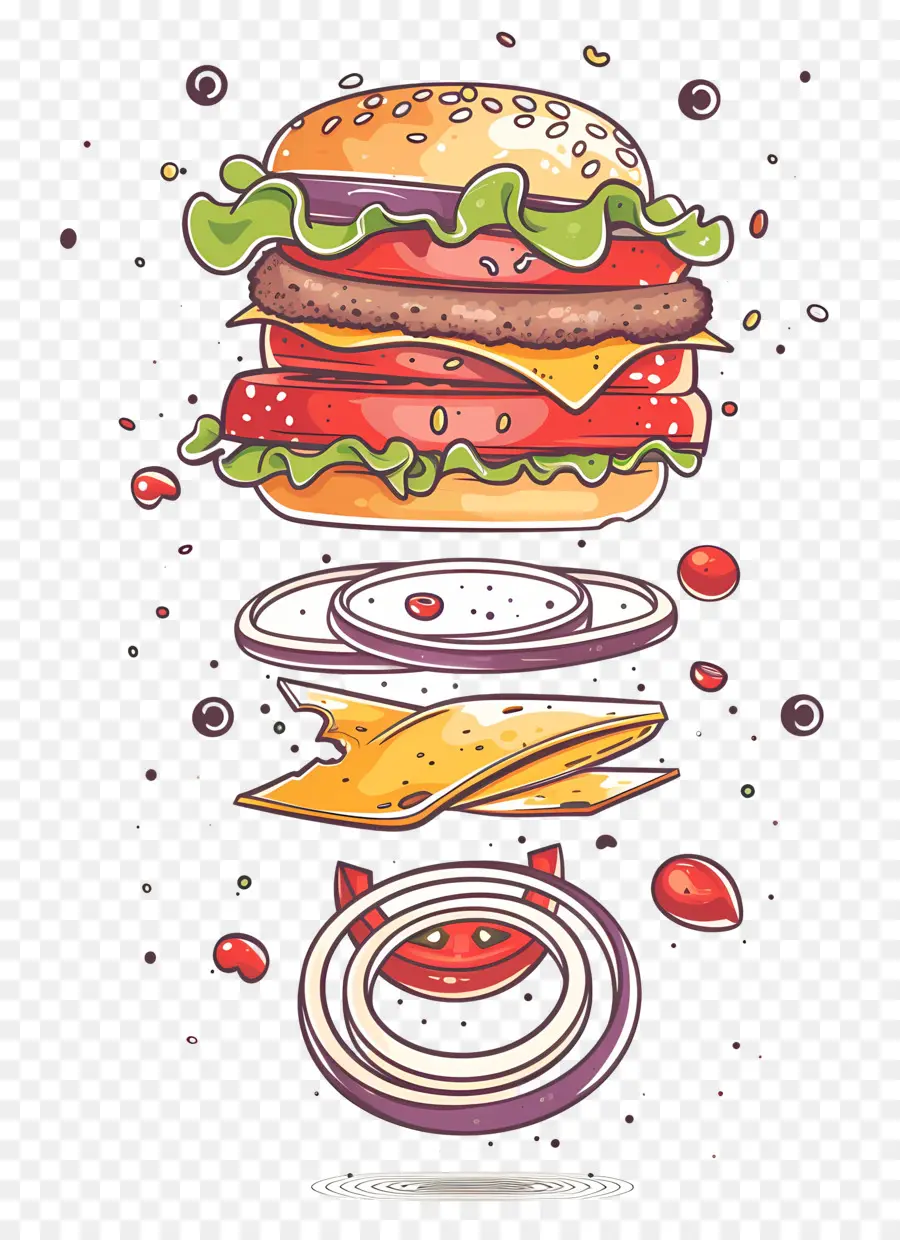 Hamburguesa Flotante，Hamburguesa Apilada PNG