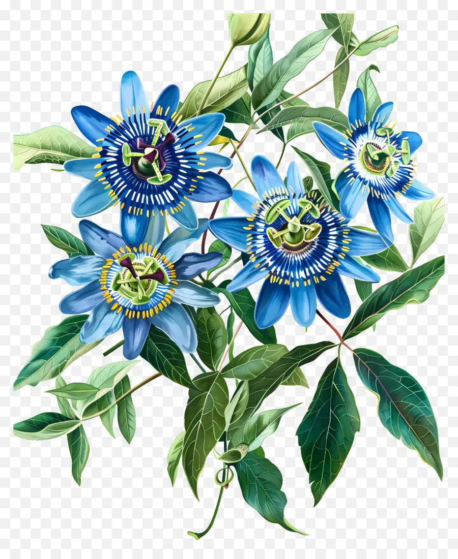 Flor Floreciente，Flores Azules PNG