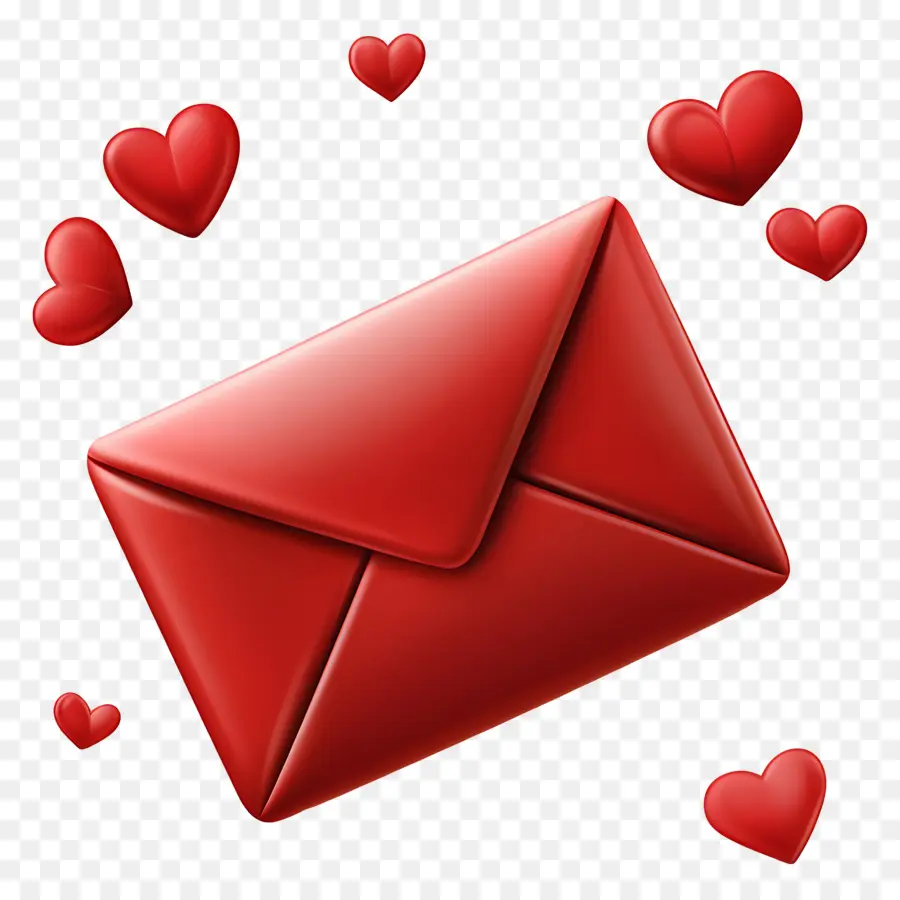 Correo De Amor，Sobre Con Corazones PNG