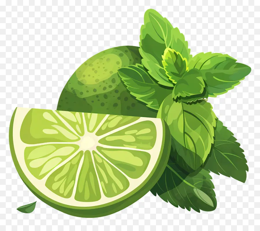 Limón Verde，Lima Y Menta PNG