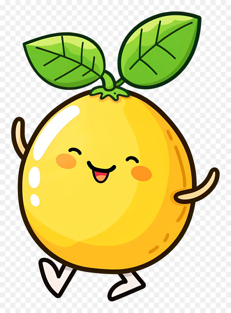 Limón Kawaii，Naranja Feliz PNG