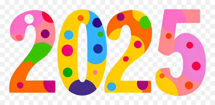 2025 Año Nuevo，Colorido 2025 PNG