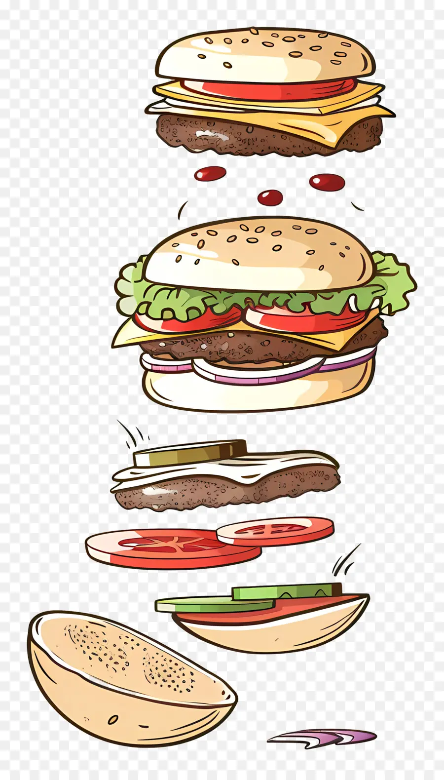 Hamburguesa Flotante，Capas De Hamburguesa PNG