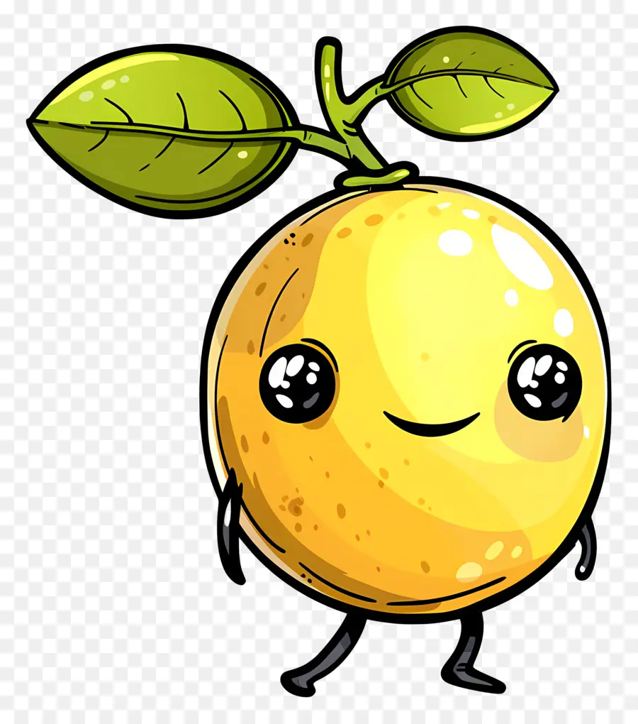 Limón Kawaii，Naranja PNG