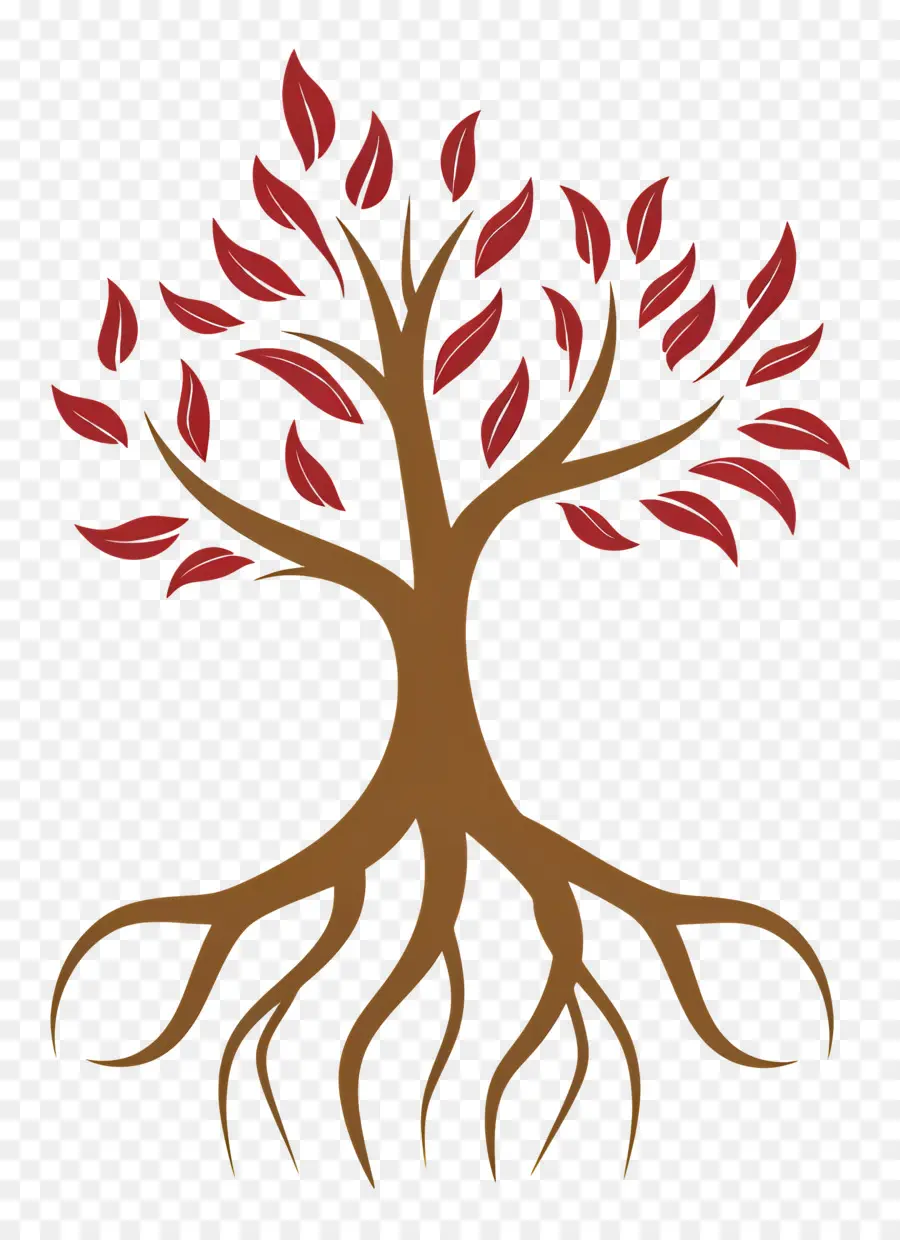 árbol De La Vida，Árbol Con Hojas Rojas PNG