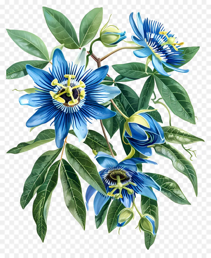 Flor Floreciente，Flores Azules PNG