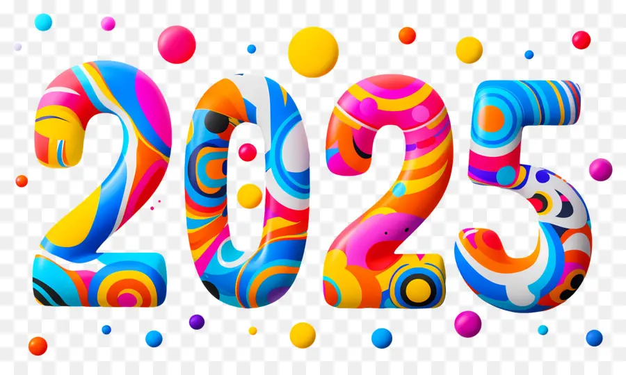 2025 Año Nuevo，Colorido 2025 PNG