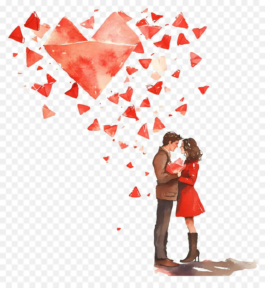 Correo De Amor，Pareja Con Corazon PNG