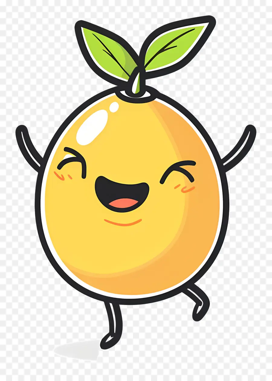 Limón Kawaii，Naranja Feliz PNG