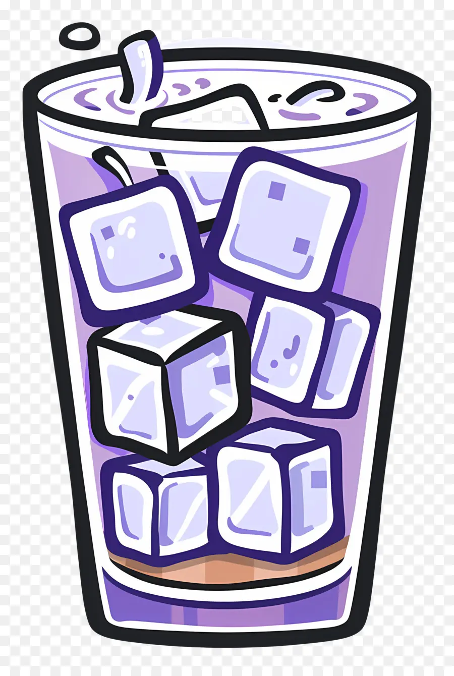 Cafe Frio，Bebida Morada Con Cubitos De Hielo PNG