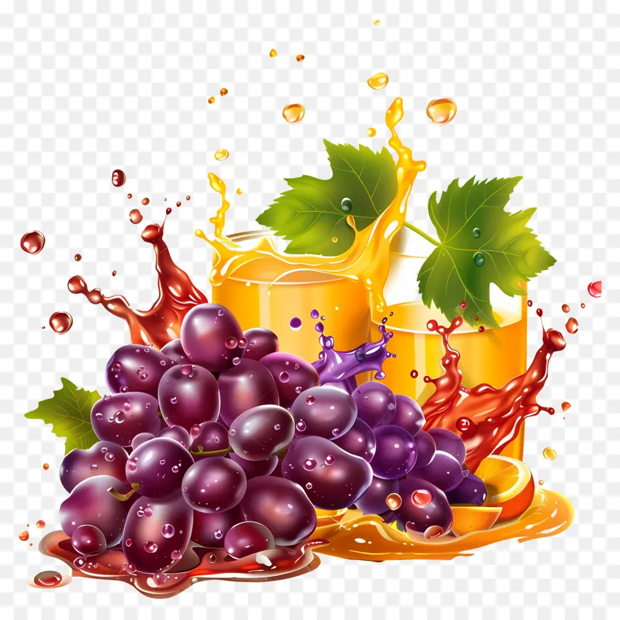 Salpicaduras De Uvas，Uvas Moradas PNG