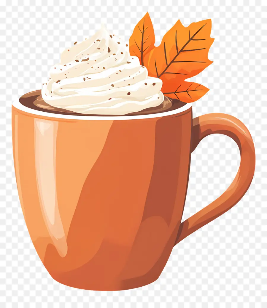 Café De Otoño，Taza Con Crema Batida PNG