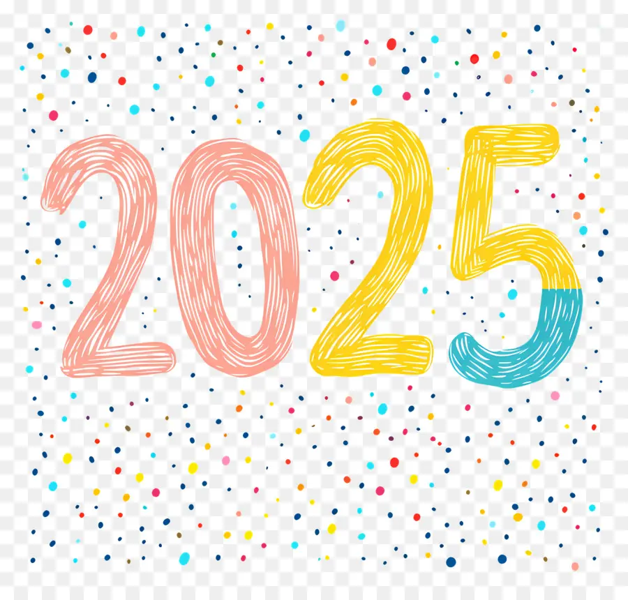 2025 Año Nuevo，Colorido 2025 PNG