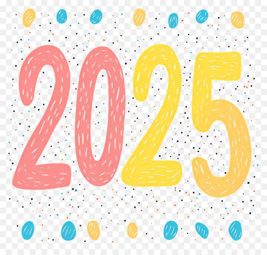 2025 Año Nuevo，Colorido 2025 PNG