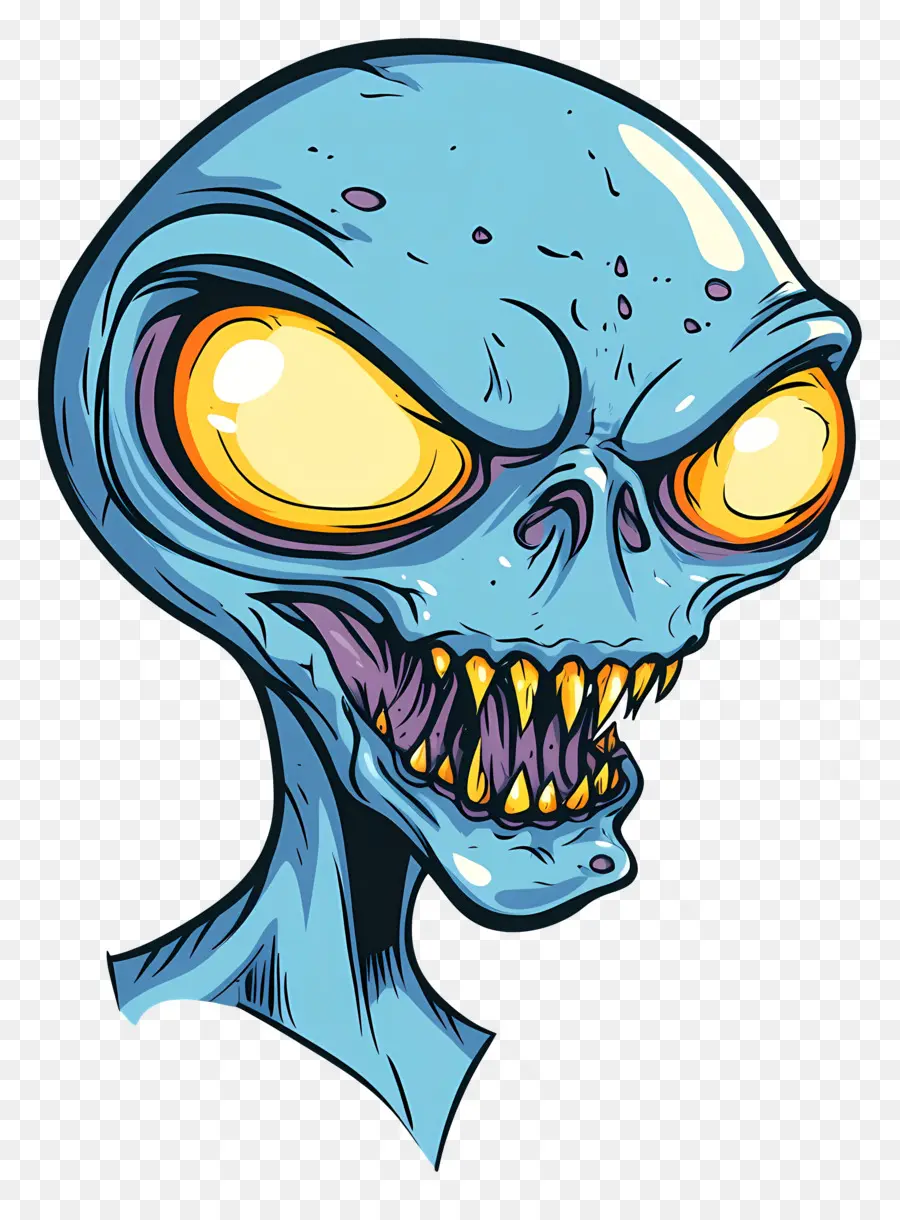 Alienígena Aterrador，Cabeza Alienígena PNG