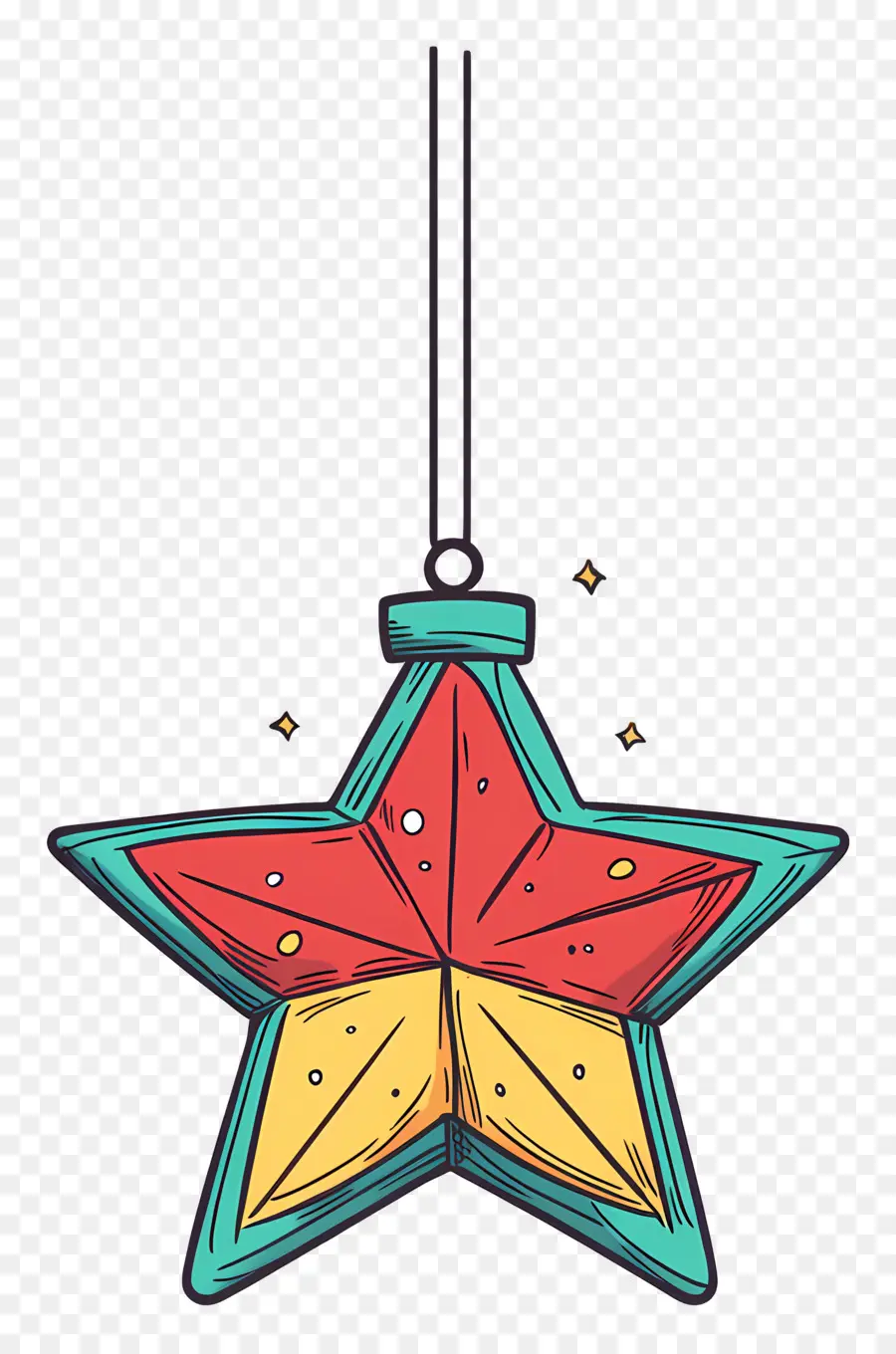 Estrella De Navidad，Adorno De Estrella Colorido PNG