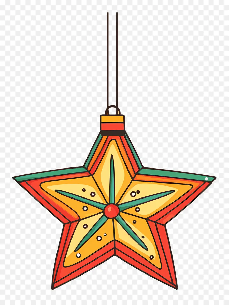 Estrella De Navidad，Adorno De Estrella Colorido PNG