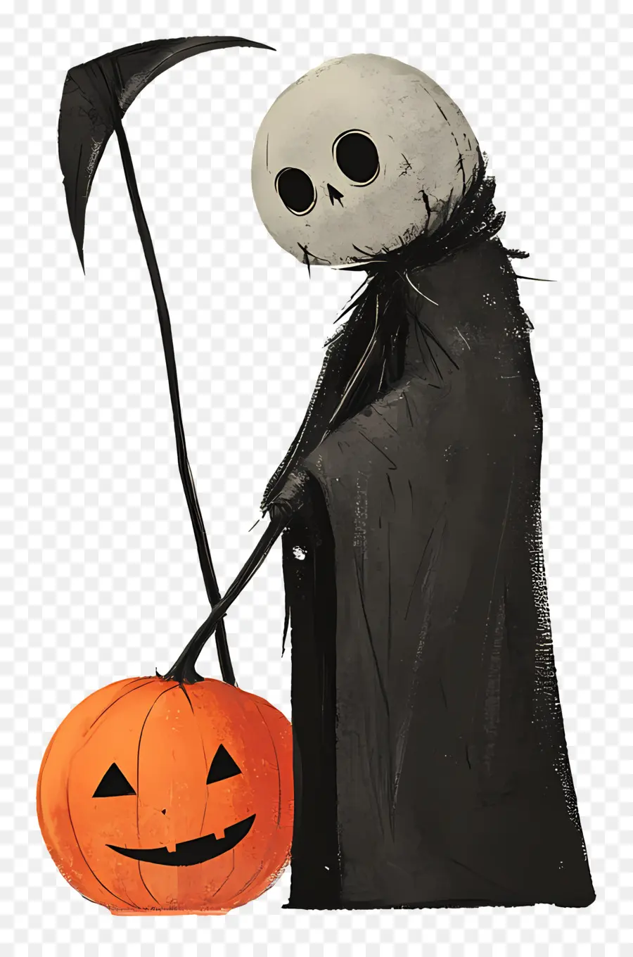 Segador，Esqueleto Con Calabaza PNG