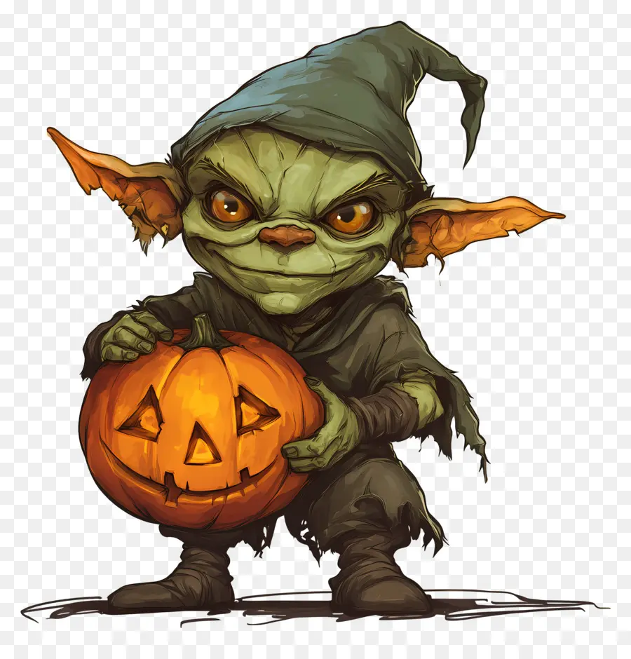 Calabaza Duende，Duende Con Calabaza PNG